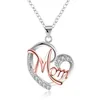 Maman amour coeur cristal pendentif collier contraste couleur cubique zircone lettres collier pour mère maman maman anniversaire jour bijoux cadeau