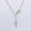 Collier croix infini Unique pour femmes en alliage de Zinc, bijoux de foi éternelle comme cadeau, chaîne de clavicule Boho, colliers féminins en argent