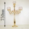 Gold/Silver Candle Holders Wedding Decoration Metal Crystal Centerpiece Dining Table Candelabra Stand Home Decor Mother Day