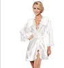 Mulheres quentes sexy nightwear cetim lace lingerie sleepwear robes noite íntimo robes vestido quimono exótico roupas babydolls chemises