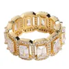 Luxury Designer Jewelry Men Rings Bling Diamond Bandas de casamento Hip Hop Jewlery Iced Out Ring Ring Gold Silver Fashion Novo Anillo PA9406736