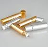 5 ml UV-rulle på flaskor guld och silver eterisk oljebehållare med stål metallrullboll doft parfymflaskor LX6467