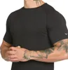 Fashion-mens gym träning träning t-shirt hög kvalitet bodybuilding tshirts o-neck korta ärmar bomull tee toppar kläder för man