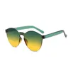 Оптово-дизайнерские солнцезащитные очки Luxury Flat Sunglasses Candy Color Зеркальные очки Модные аксессуары для женщин Подарочные бескаркасные микс цветов
