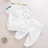 Mode kinderen jongen meisje kleding sportkleding zomer baby kleurrijke hoodies shorts 2 stks / sets kinderen outfit peuter katoenen tracksutis