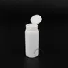 50 x venta al por mayor 100g A ++ botellas de polvo de plástico vacías limpieza de PE blanco/frasco de polvo medicinal con tapa de PP embalaje cosmético