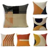 Hot Geometric Pattern Cushion Covers Oil Painting Watercolor Cushion Cover Cotton Linen Pillow Covers Office/Home Decoration