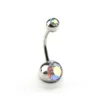 Stainless Steel Navel Stud Bell Button Rings Zircons Belly Ring Body Piercing Jewelry 12 Colours 12pcslot7961152