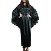 Kvinnor Sexig spets Satin Kimono Long Robe Bathrobe Lingerie Sleepwear Belt Pyjamas Solid Silk Robes For Women Satin Sleepwear12453