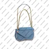 M53692 onda bolsa de corrente mm mulheres lona flores flor denim bolsa bolsa corrente ouro alça ombro saco crossbody noite bolsa