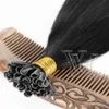 VMAe Indian Virgin U Tips Human Hair Extensions Dubbeldragen 2g / Stativ Pre Bonded Natural Black Afro Curly Straight Wave 4a 4b 4c