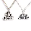 Vintage Letter Necklace Big Sister Little Sister DIY Statement Floating Pendant Fashion Girl Necklace For Gifts