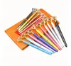 new designer 13 colors metal ballpoint pen with big diamond gem magical luxury pen fashion creative stationery school office supplies