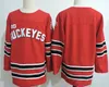 사용자 정의 남성 오하이오 주 PUCKEYES HOCKEY JERSEYS BIG TET STITCHED RED 화이트 모든 번호 이름 3 SASHA LAROCQUE 26 MASON JOBST 7 WYATT EGE