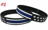 Party Favor 13 Styles 500pc/Lot Thin Blue Line American Flag Armets Silikon Arvband mjukt och flexibelt bra för normala dagfestgåvor C0162 Bästa kvalitet