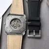 A buon mercato Nuovo Octo Finissimo Tourbillon cassa in acciaio al titanio 103016 102138 quadrante grigio Orologio automatico uomo nero cinturino in gomma da uomo Orologi sportivi