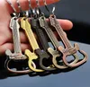 Innovative Retro Guitar Opener Metal Keychain Creative Music Bar Keychain Gastropub Practical Gifts Pendant