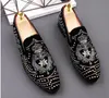 Mocassins confortables pour hommes, chaussures pointues avec strass et rivets, chaussures plates pour fête de mariage, offre spéciale