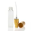 5ML/10ML Clear Atomizer Glass Bottle With Metal Silver Gold Aluminum Fine Mist Sprayer Spray Refillable Fragrance Perfume Empty Scent-bottle