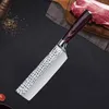 7 pouces Couteau de chef 7CR17 Couteau de cuisine en acier inoxydable de haute qualité Cleaver tranche Hacher Couteau de cuisine Outils Accessoires Couleur Poignée bois