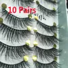 10 Paar Faux Mink Wimpern 3d natürliches Make -up Flauschiger wispy falsche Wimpern Erweiterung handgefertigte Augenwimpern Vollstreifen Wimpern
