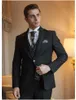 Brand New Black Groom Tuxedos Châle Revers Groomsmen Robe De Mariée Excellent Homme Veste Blazer 3 Pièces Costume (Veste + Pantalon + Gilet + Cravate) 1660
