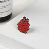 Organ Heart Enamel Pins Badges Bloodthirsty Hug Brooches Dark Red Arms Lapel pin Denim Shirt Collar Punk Fashion Jewelry Gift