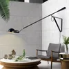 İskandinav Duvar + lambalar Art Deco Demir Led Duvar Lambası Yatak Odası için aydınlatma armatürü Aplikleri Duvar Işık Dönebilen Uzun Kol E27 Lamba
