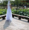 New High Quality Fashion Elegant White Ivory Chapel Length One Layer Alloy comb Pencil Edge Wedding Veil Meidingqianna Brand