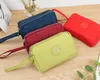 5pcs Coin Purses Women Canvas Sport Letter 3 Layer Zipper Square Phone Clutch Bag Mix Color