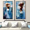 Modern Abstract Dancing Girl Portrait Oil Painting on Canvas 2pcsset Large Canvas Painting Wall Decor for Living Room Bedroom7574912
