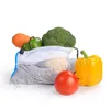 Reusable Mesh Produce Bag Washable Bags Eco-Friendly Grocery Bag Holder Kitchen Fruit Vegetable Storage Bag Drawstring Bags Pouch