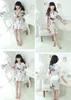 9 style enfants peignoir paon mariage fleur fille robe kimono tache robes de nuit en soie pour enfants vêtements de nuit d'été pyjamas enfant vêtements