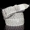 New trendy fashion luxury designer beautiful diamond zircon silver leather belt for woman 110cm 36 ft 30 models4860349