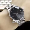 4 Estilo melhores relógios Master Ultra Fina Data Q1288420 autoamtic Mens Watch 1288420 Silver Dial aço inoxidável Correia Gents Relógios de pulso