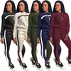 Patchwork Gedruckt Frauen Trainingsanzüge Herbst Langarm Rundhalsausschnitt Gestreift Gedruckt 2 STÜCKE Sport Sets Mode Lose Damen Zwei Stücke Anzüge