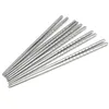 Palillos de comida china 2 unids/par palillos de acero inoxidable estilo de hilo antideslizante palillos de metal portátiles vajilla de cocina BH2794 TQQ