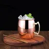 Moscow Mule Mok Roestvrij staal Bier Cup Rose Goud Zilveren Koper Mok Gehammered Copper Geplated Bar Drinkware Drank Mokken Cocktail Glass