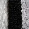 Afro Kinky Curly I Tips Hårförlängningar 100g / Strands Keration Remy Hair Mongolian Kinky Curly Hair