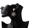 Joyería de la personalidad Manera- y de la moda flor de oro Sun imitación de la perla Pendientes del diamante del metal