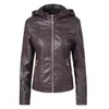 Feitong Faux кожаная куртка женские толстовки зимний осенний мотоцикл куртка черная верхняя одежда из искусственной кожи из искусственного кожи PU пальто 8m3