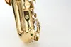 Margewate Small Bend Neck Sopran Saxofon B Plant Högkvalitativ Brass Gold Lacquer Music Instruments SAX med munstycke Gratis frakt