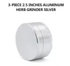 Herb Grinder 63mm 3 Part Aluminium Alloy Metal Grinde OEM Singel Color Grinder Logotobacco Crusher Grinder