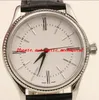 7 Style Men Watch Sapphire Black White Dial 50505 39 mm Automatyczne czarne brązowe skórzane paski Luksusowy zegarek
