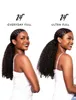 Kinky curly Ponytail 100% Human Hair Drawstring Ponytail With Clips in For Women Ribbob wraps Brazilian virgin Remy Hair 1 Piece