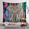 Lycklig elefant tapestry vägg hängande multifunktionell strand handduk sjal yoga matta picknick kudde hem fest dekoration sovrum vardagsrum