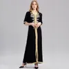 Femmes Vêtements Islamiques Maxi Manches Longues Robe Longue Caftan Marocain Robe De Broderie Vintage Abaya Robes Musulmanes Robe Hijab Style J190430