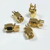 100pcs Gold Brass SMA male plug solder for PCB clip edge mount RF connectors274m