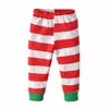 Children039s home clothes Children039s Christmas pajamas set Boys and girls red printed Christmas deer striped pants twopie6707157