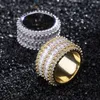 Hot sales ice out vergulde ringen voor mannen vrouwen mode bling hiphop sieraden pop hiphop zirkoon ring